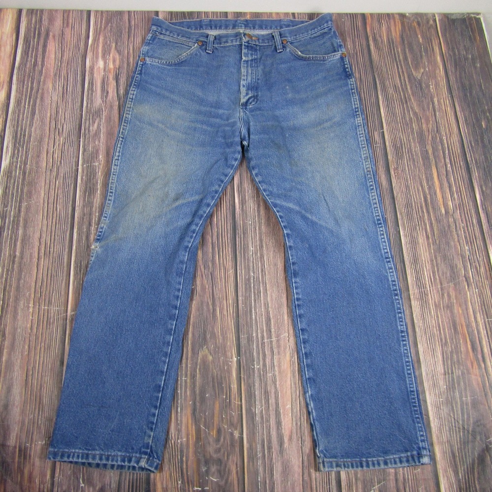 Wrangler Jeans Cowboy Cut Mens 36x30 Blue Denim Straight Leg Classic Fit 5Pocket